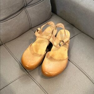 Dansko Tan Leather Mary Jane Shoes